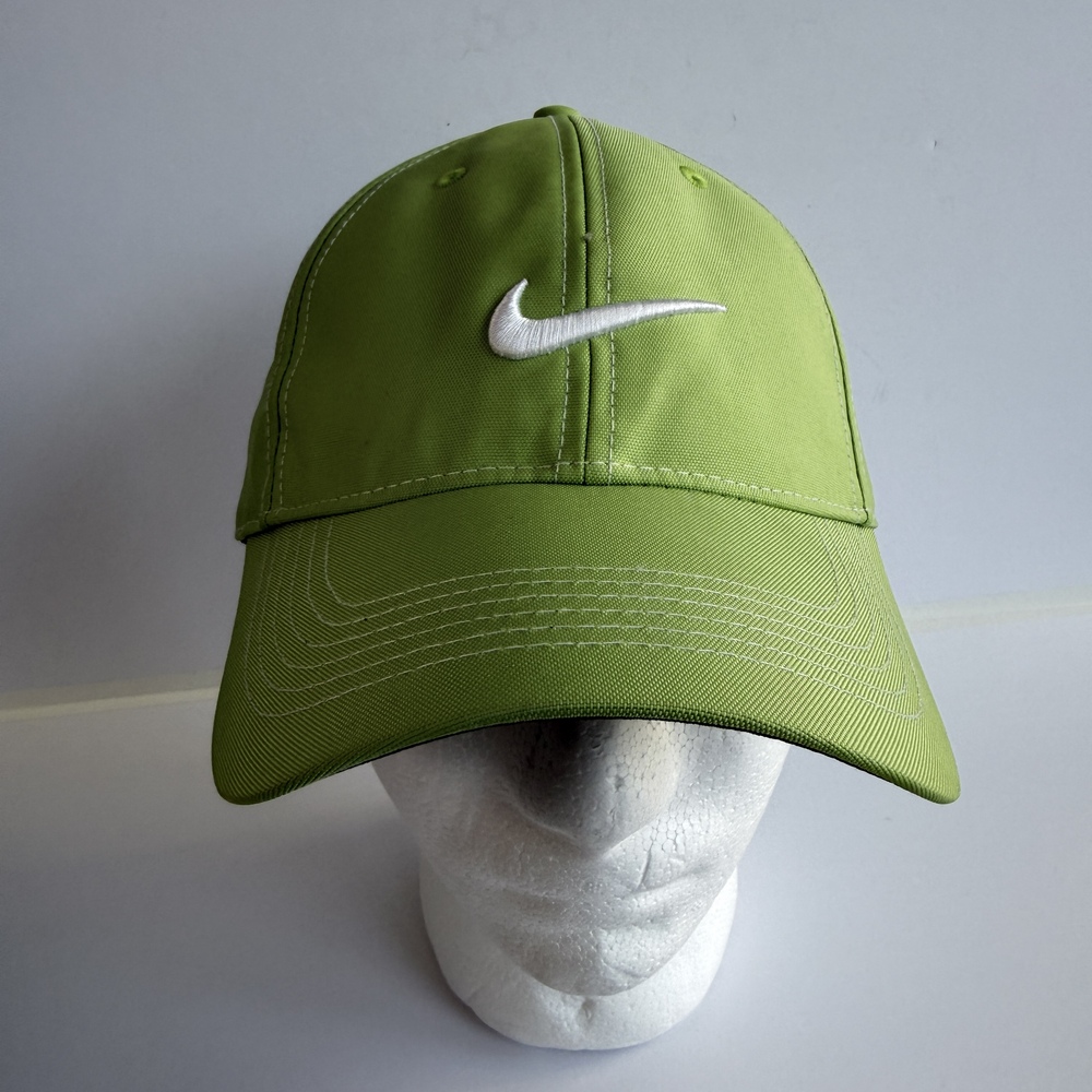 Nike Golf Hat Cap Strap Back One Size Green Swoosh Mens Twill Soltis Golf